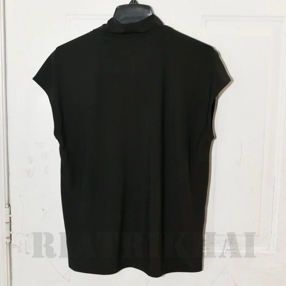 \\- Buffalo Ladies' V-Neck Short Sleeve Blouse  Colors: Black - Picture 8 of 9